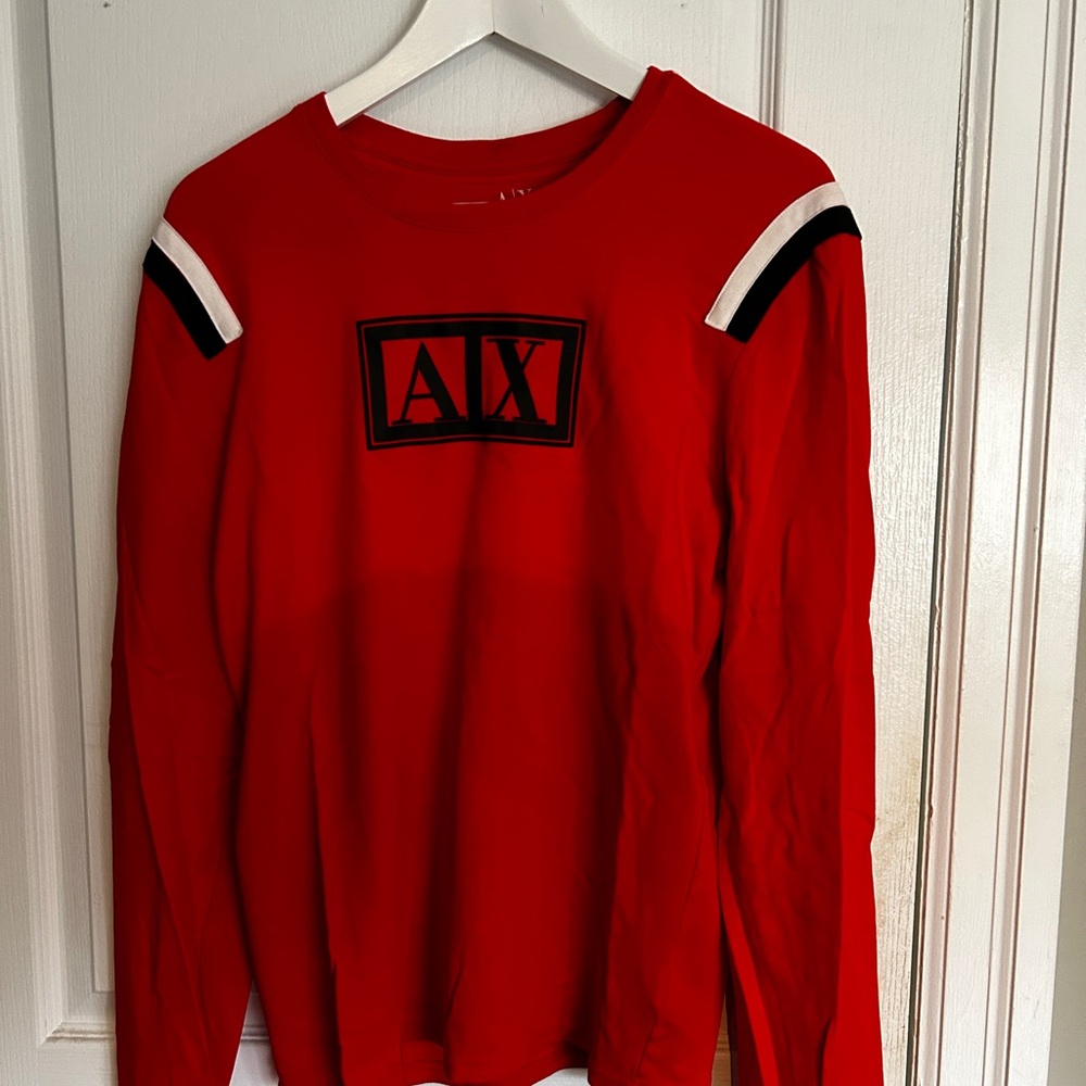 Armani Exchange Red Long Sleeve Shirt